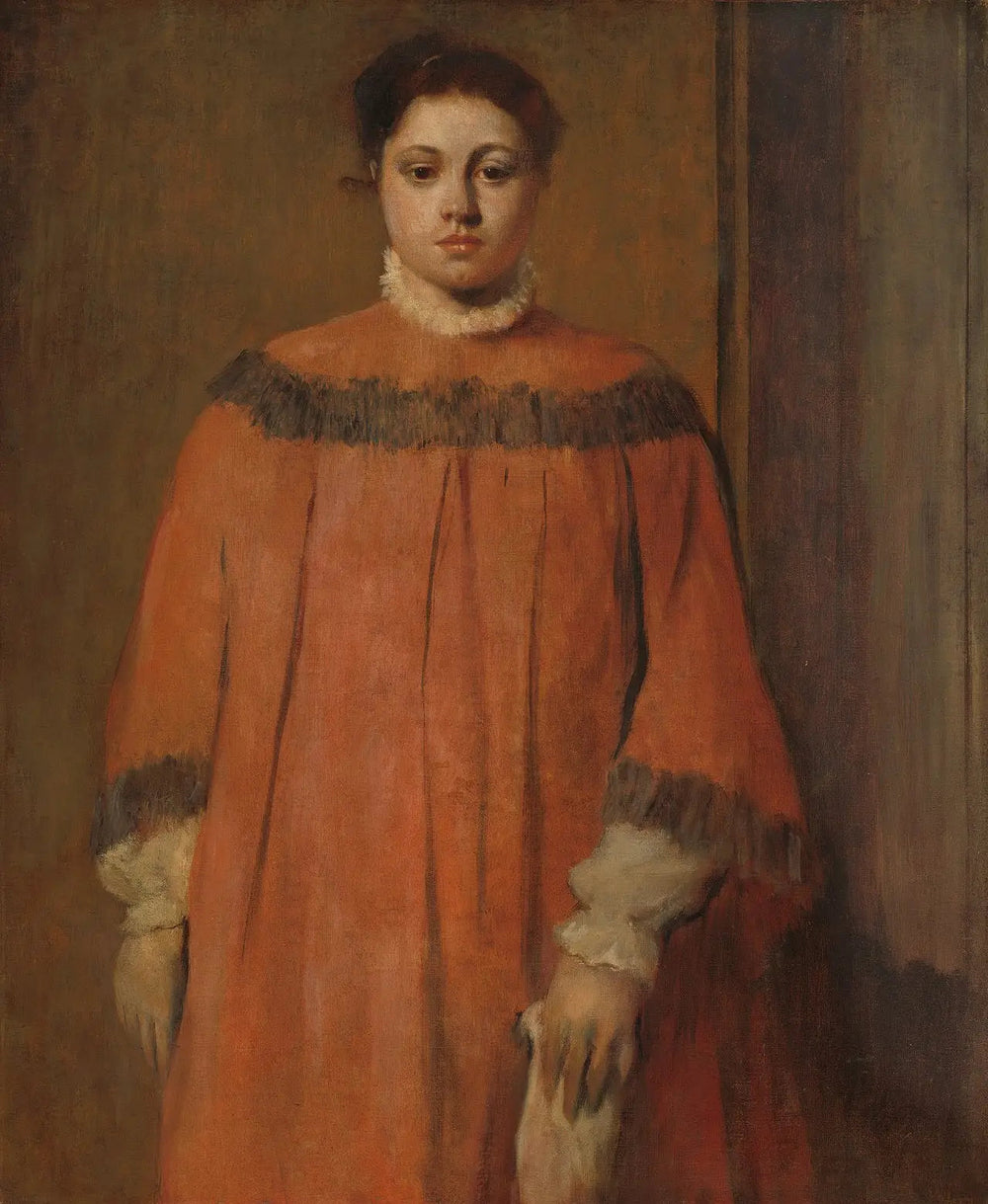 Fille en rouge - Edgar Degas image 1 copie de tableau peinte à la main