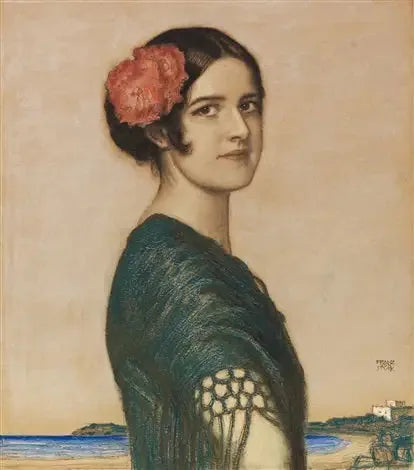 Fille Mary en espagnol - Franz Von Stuck image 1 reproduction artisanale de tableau