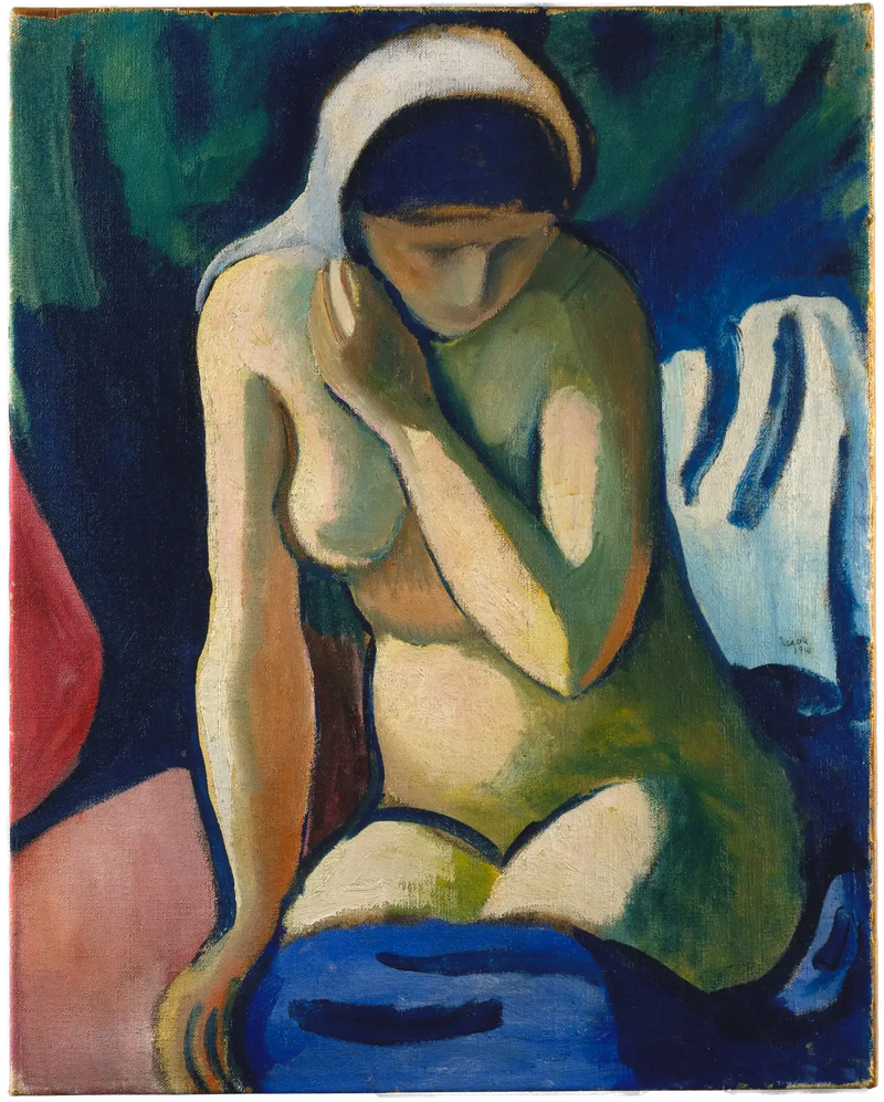 فتاة عارية مع وشاح - أوغست ماكي