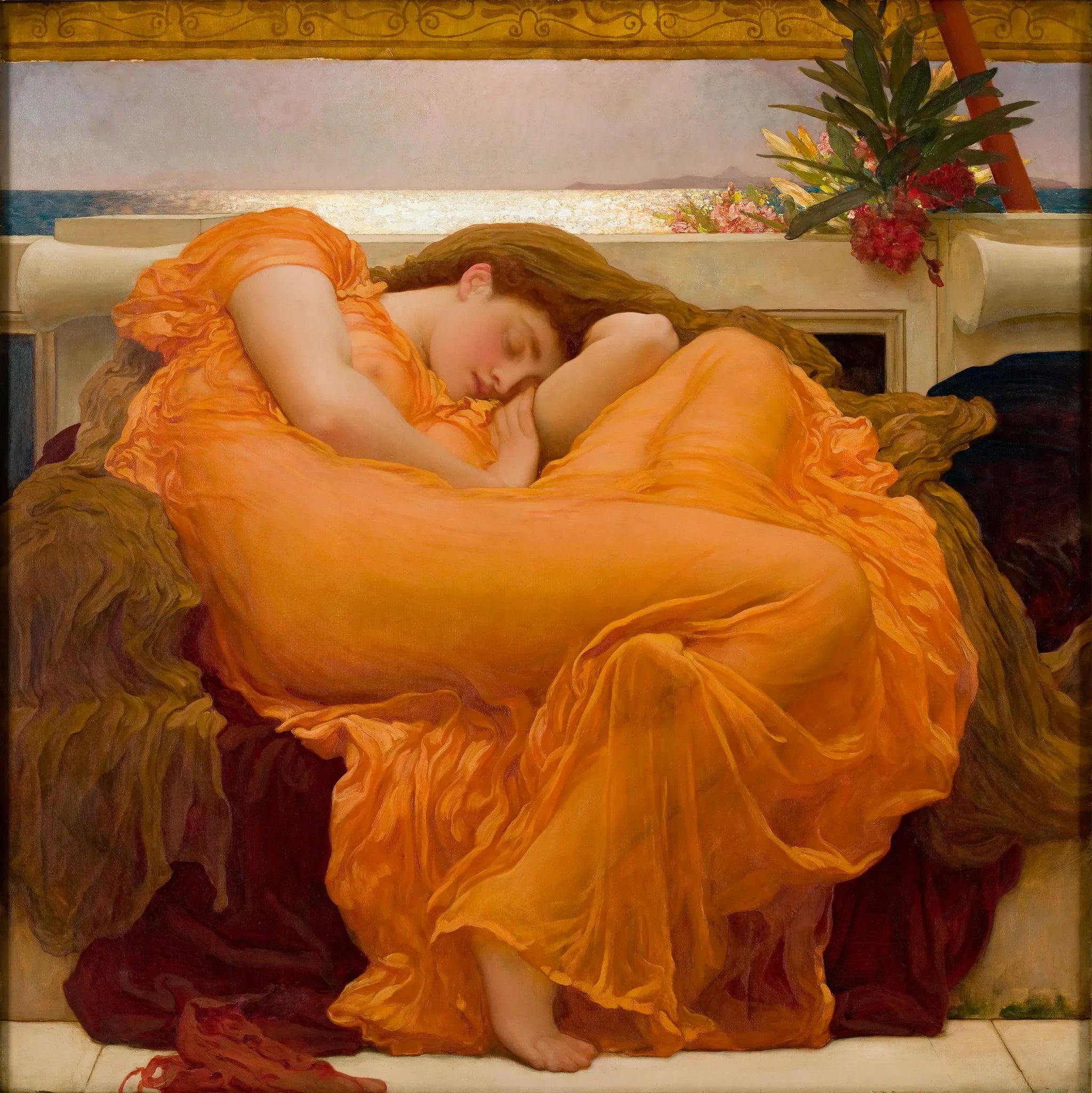 Flaming June - Frederic Leighton image 1 reproduction artisanale de tableau