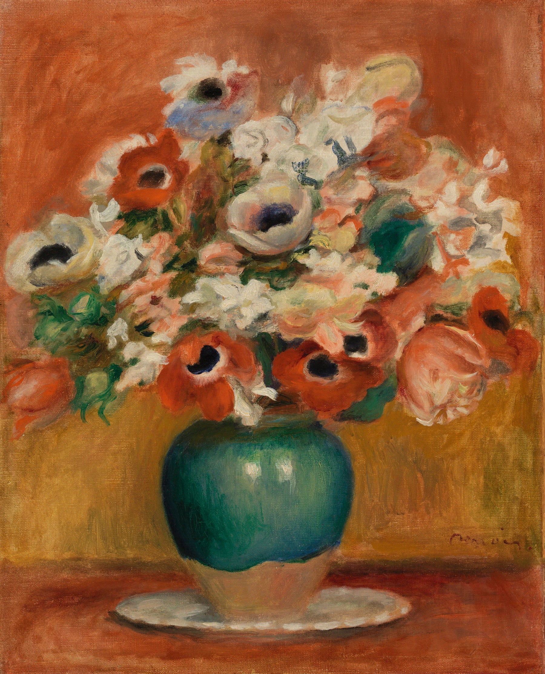 Fleurs peintes par Renoir vers 1885, Barnes Foundation BF532