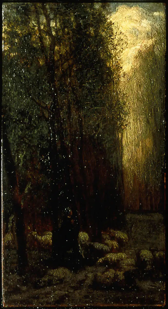 Forêt avec bergère et moutons - Jean-François Millet - Alpha Reproduction