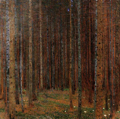 Reproduction du tableau « Forêt de sapins I - Gustav Klimt » par Alpha Reproduction en peinture à l’huile