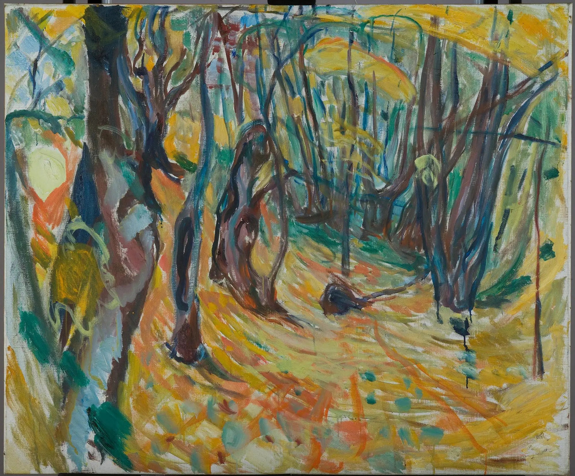Reproduction du tableau « forêt d'ormes en automne - Edvard Munch » par Alpha Reproduction en peinture à l’huile