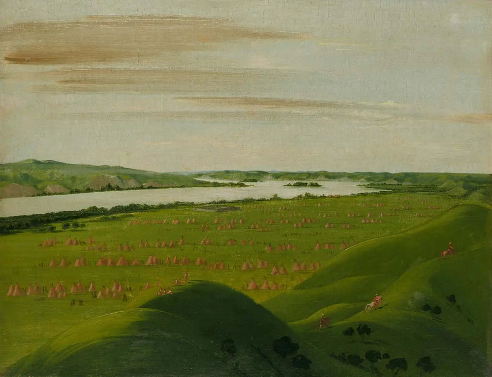 Fort Pierre, embouchure de la rivière Teton, 1200 milles au-dessus de Saint Louis - George Catlin image 1 tableau peint à l’huile sur toile