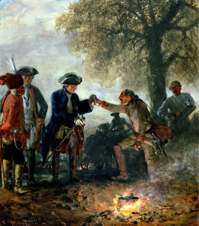 فريدريك الكبير مع زييتن في المعسكر - أدولف فون مينزل