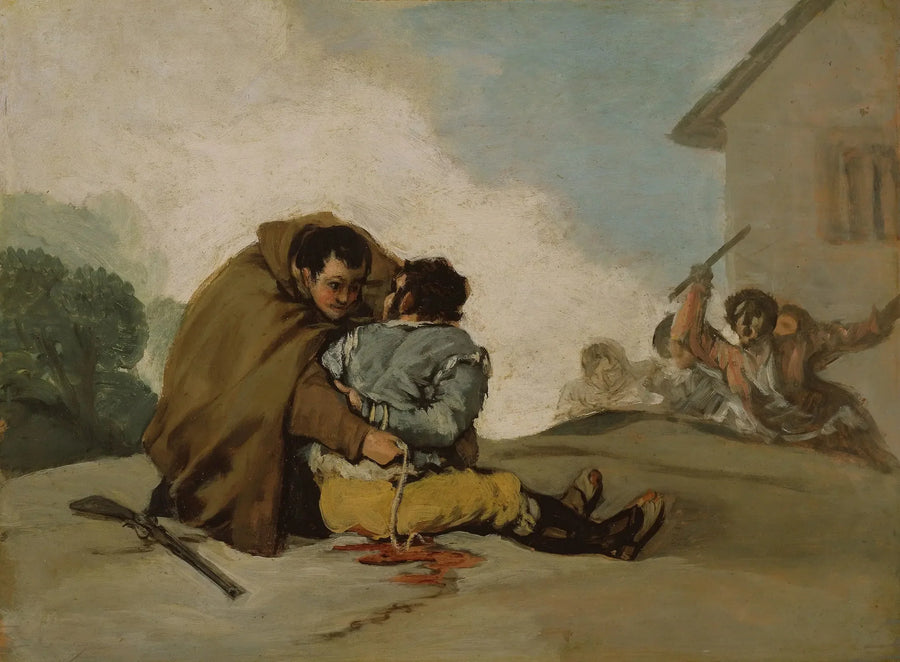 الأخ frère Pedro يربط El Maragato بحبل - فرانسيسكو دي غويّا