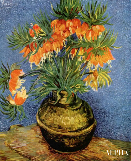 Fritillaires, couronne impériale dans un vase de cuivre - Van Gogh - Reproductions de tableaux et peintures haut de gamme