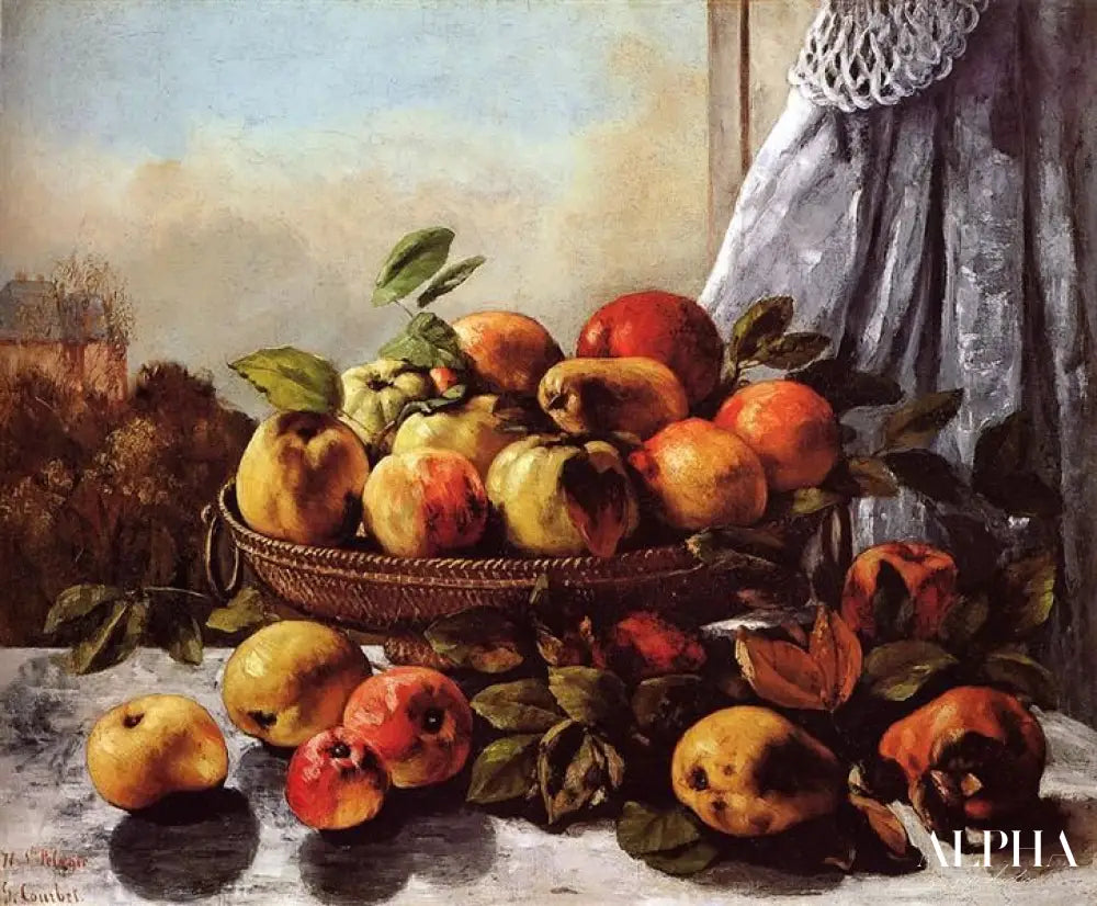 Fruits dans un panier - Gustave Courbet - Reproductions de tableaux et peintures haut de gamme