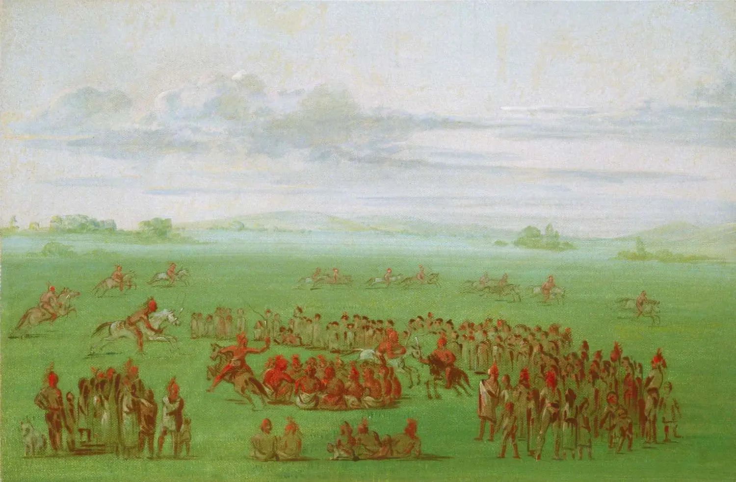 « Fumer les chevaux » une coutume curieuse des Sauk et des Fox - George Catlin - Alpha Reproduction