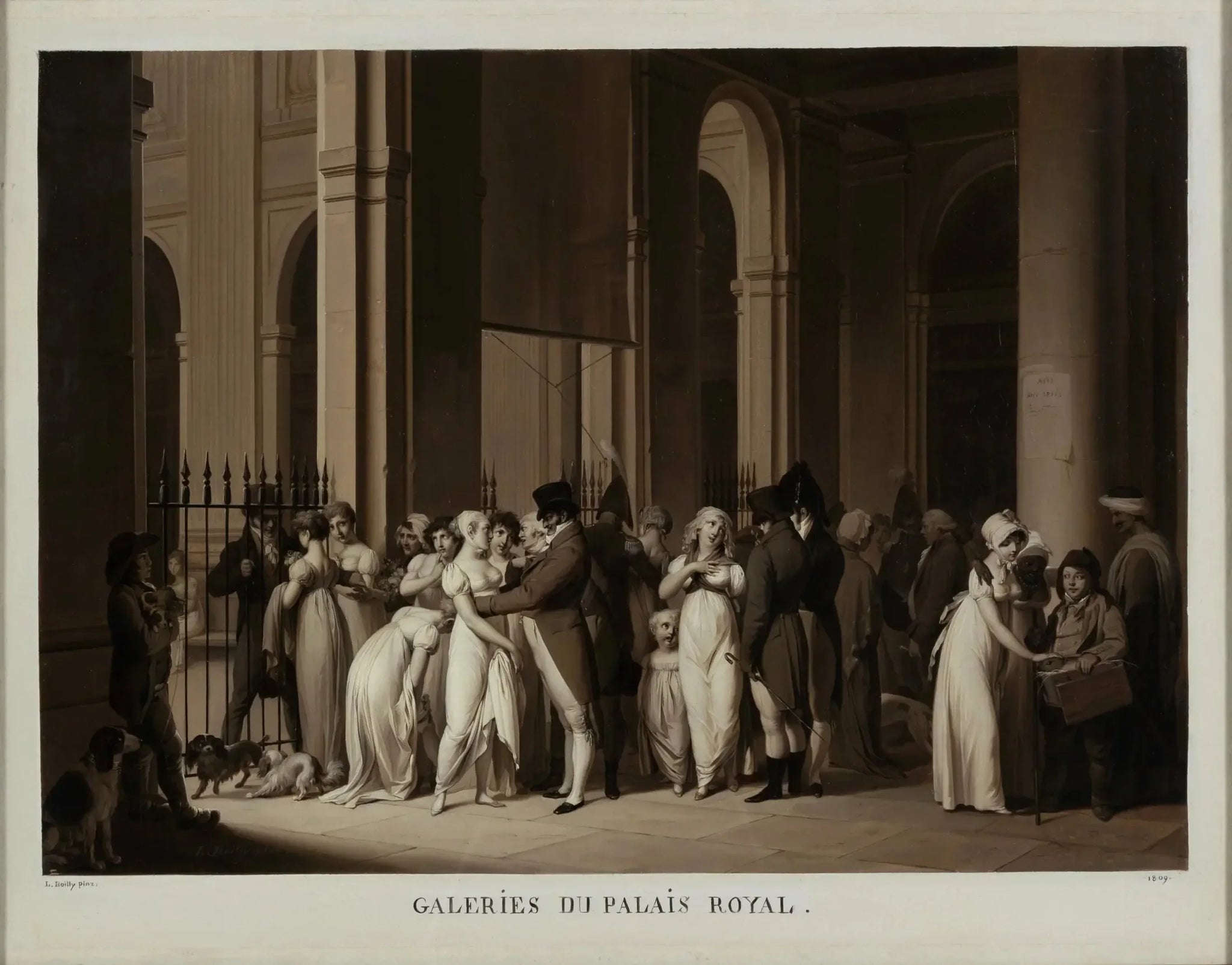 Galeries du Palais-Royal - Louis-Léopold Boilly image 1 reproduction artisanale de tableau