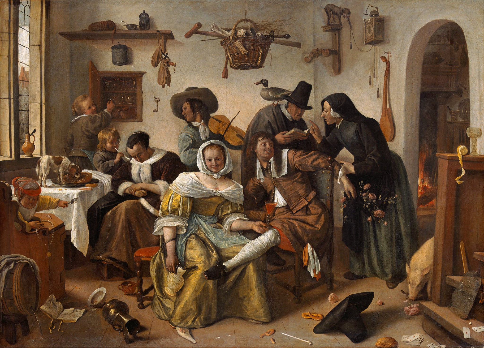 Gardez-vous du luxe, peinture de Jan Steen