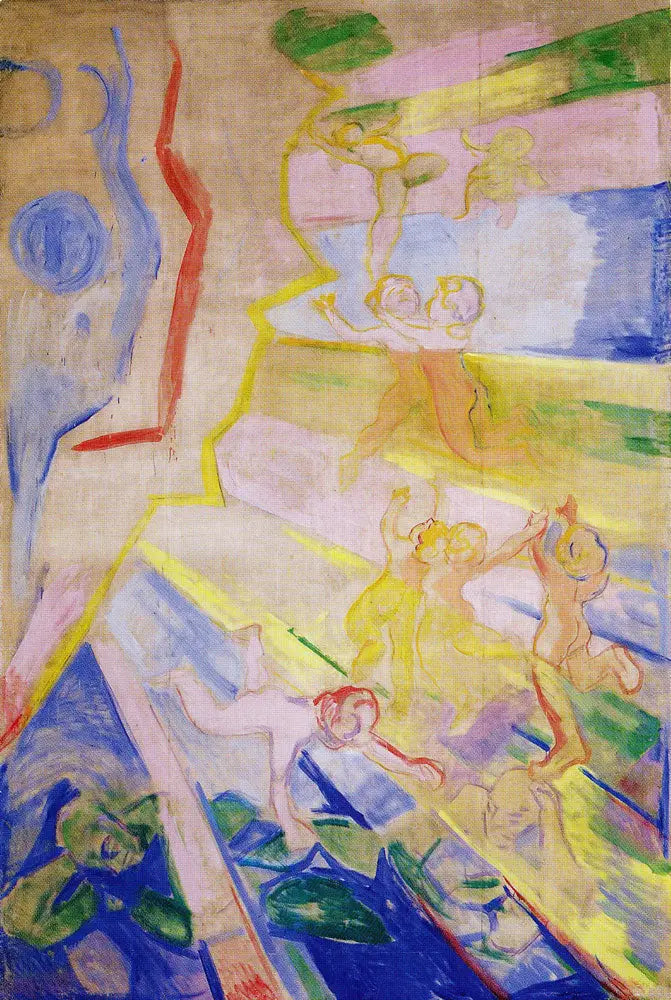 Génies dans la lumière - Edvard Munch image 1 copie peinte à la main à l’huile