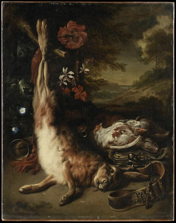 Gibier mort devant un paysage - Jan Weenix