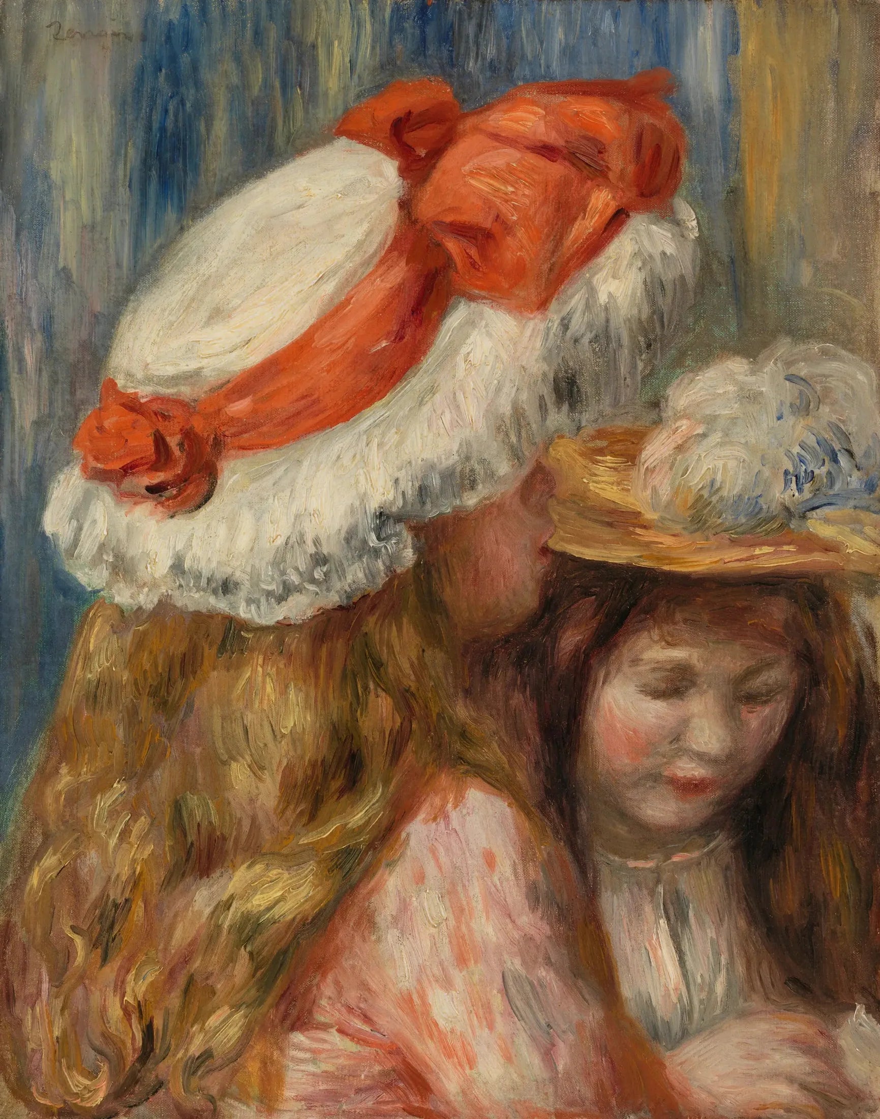 Girls with Hats (Jeunes filles aux chapeaux) - Pierre-Auguste Renoir image 1 tableau peint à l’huile sur toile