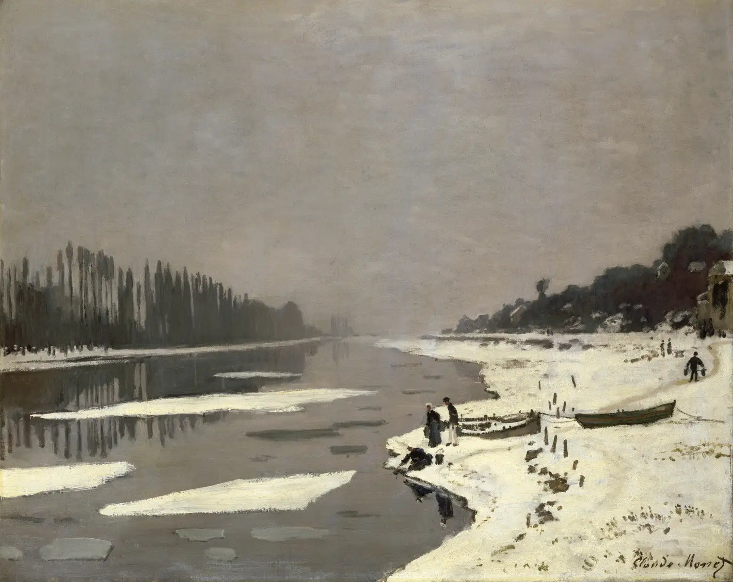Glaçons à Bougival - Claude Monet image 1 reproduction de peinture à l’huile