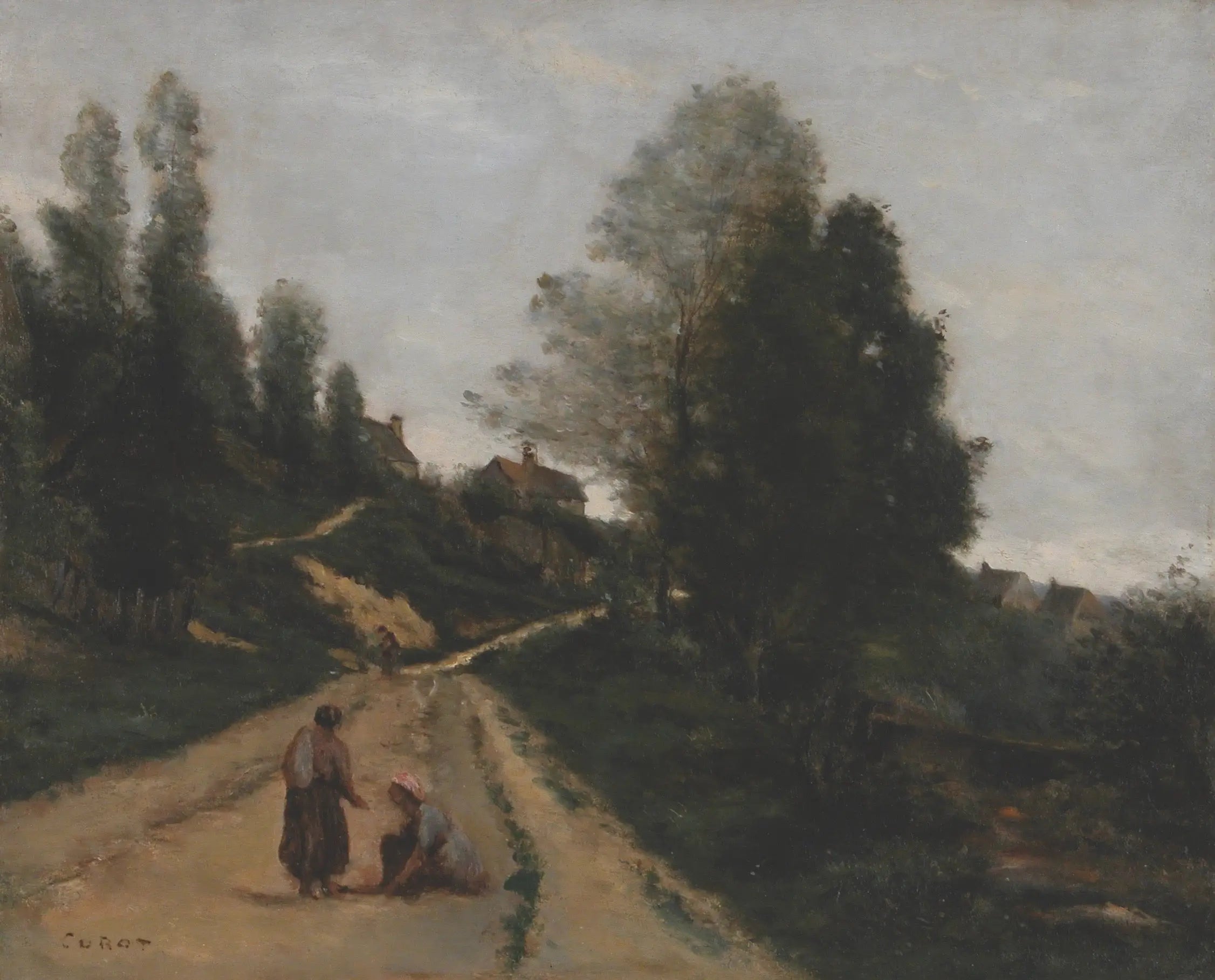 Gouvieux près Chantilly. Chemin montant - Jean-Baptiste Camille Corot - Alpha Reproduction