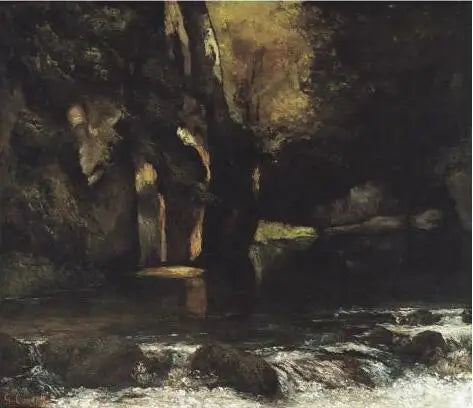 Grotte du Puits Noir - Gustave Courbet image 1 copie de tableau peinte à la main