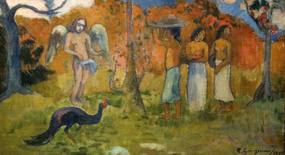 Reproduction du tableau « Groupe avec un ange - Paul Gauguin » par Alpha Reproduction en peinture à l’huile