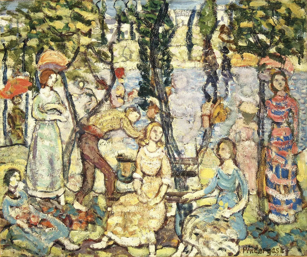 Groupe de figures - Maurice Prendergast image 1 tableau peint à l’huile sur toile