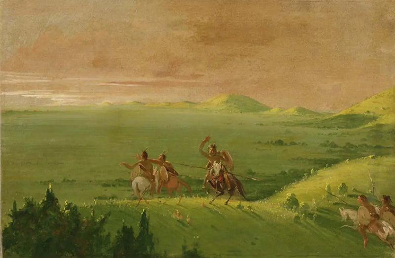 مجموعة الحرب الكومانش، يكتشف الزعيم العدو ويحث رجاله على الاستيقاظ عند شروق الشمس - جورج كاتلين