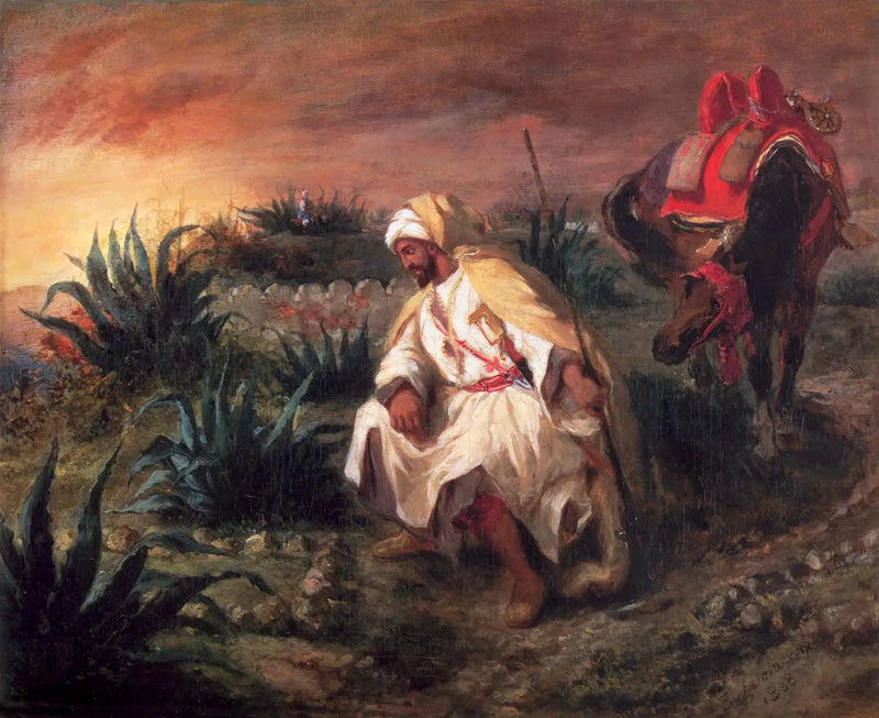 محارب بالقرب من قبر - يوجين ديلاكروا