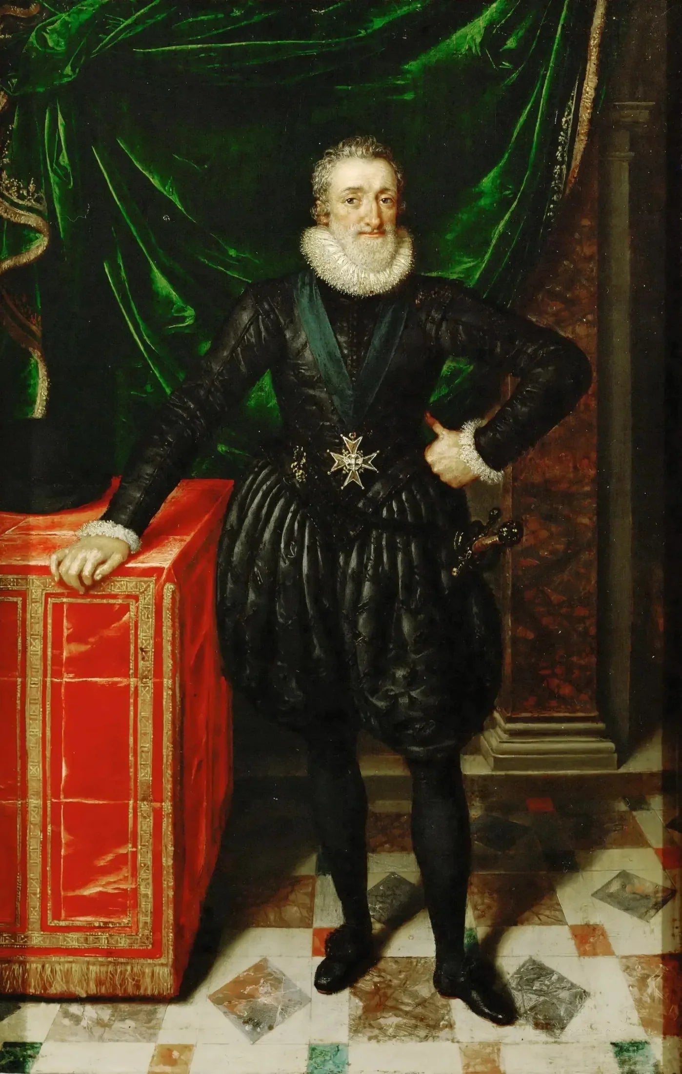 Henri IV, roi de France, en costume noir - Frans Pourbus the Younger image 1 copie de tableau peinte à la main