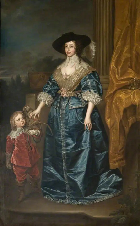 هنريتا ماريا (1609–1669)، مع القزم، جيفري هدسون - أنطوان فان دايك