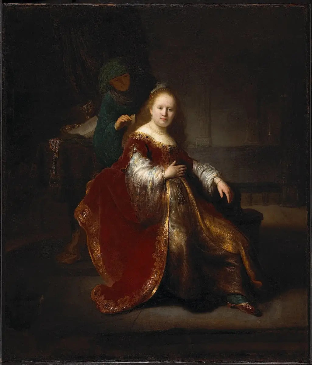 Héroïne de l'Ancien Testament - Rembrandt image 1 reproduction artisanale de tableau