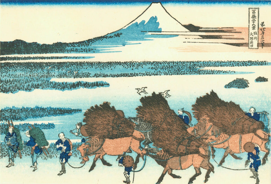حقول الأرز في أونو في مقاطعة سوروجا - Katsushika Hokusai