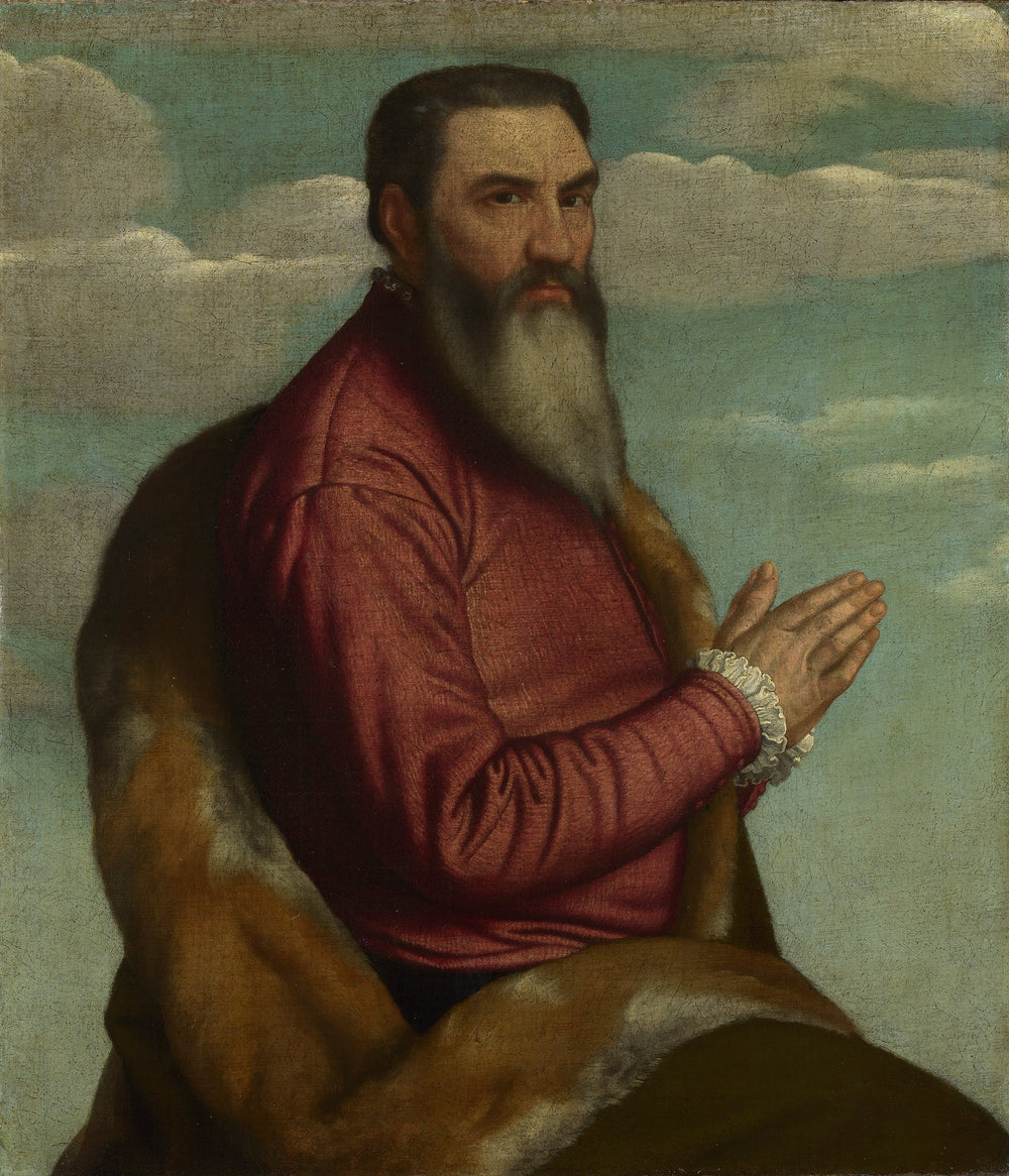 Homme à longue barbe - Alessandro Bonvicino image 1 copie peinte à la main à l’huile