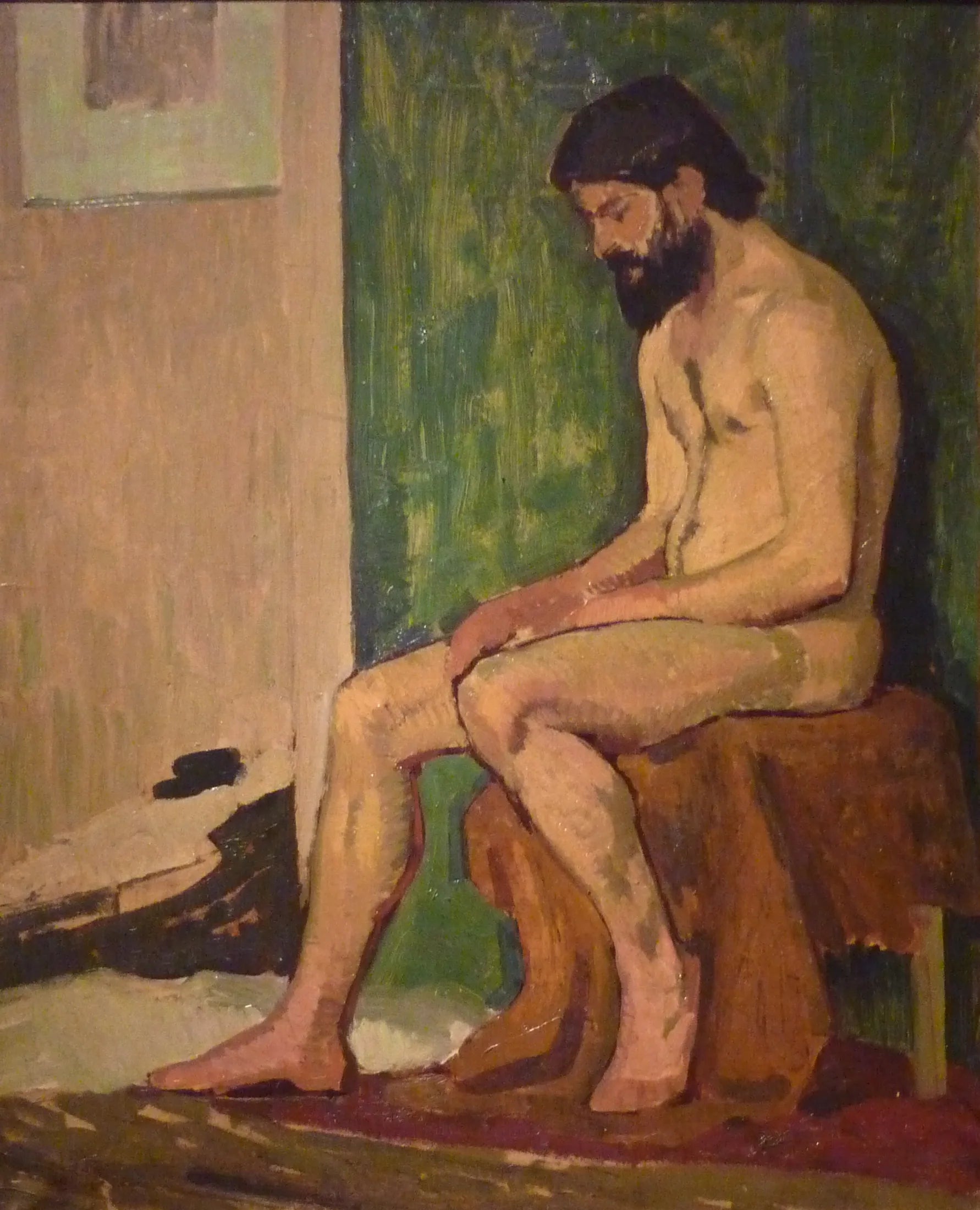 Homme barbu assis, académie - Roger de La Fresnaye image 1 copie peinte à la main à l’huile