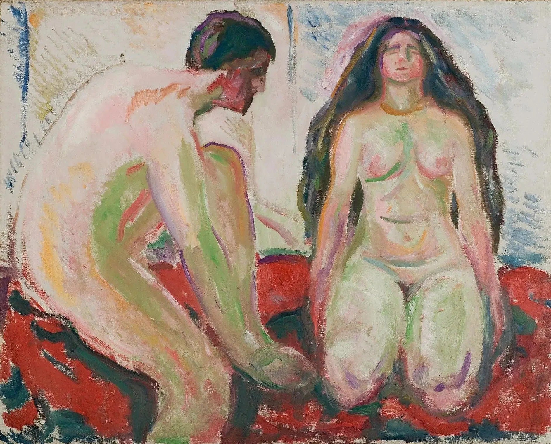 Homme et Femme nus - Edvard Munch image 1 reproduction artisanale de tableau