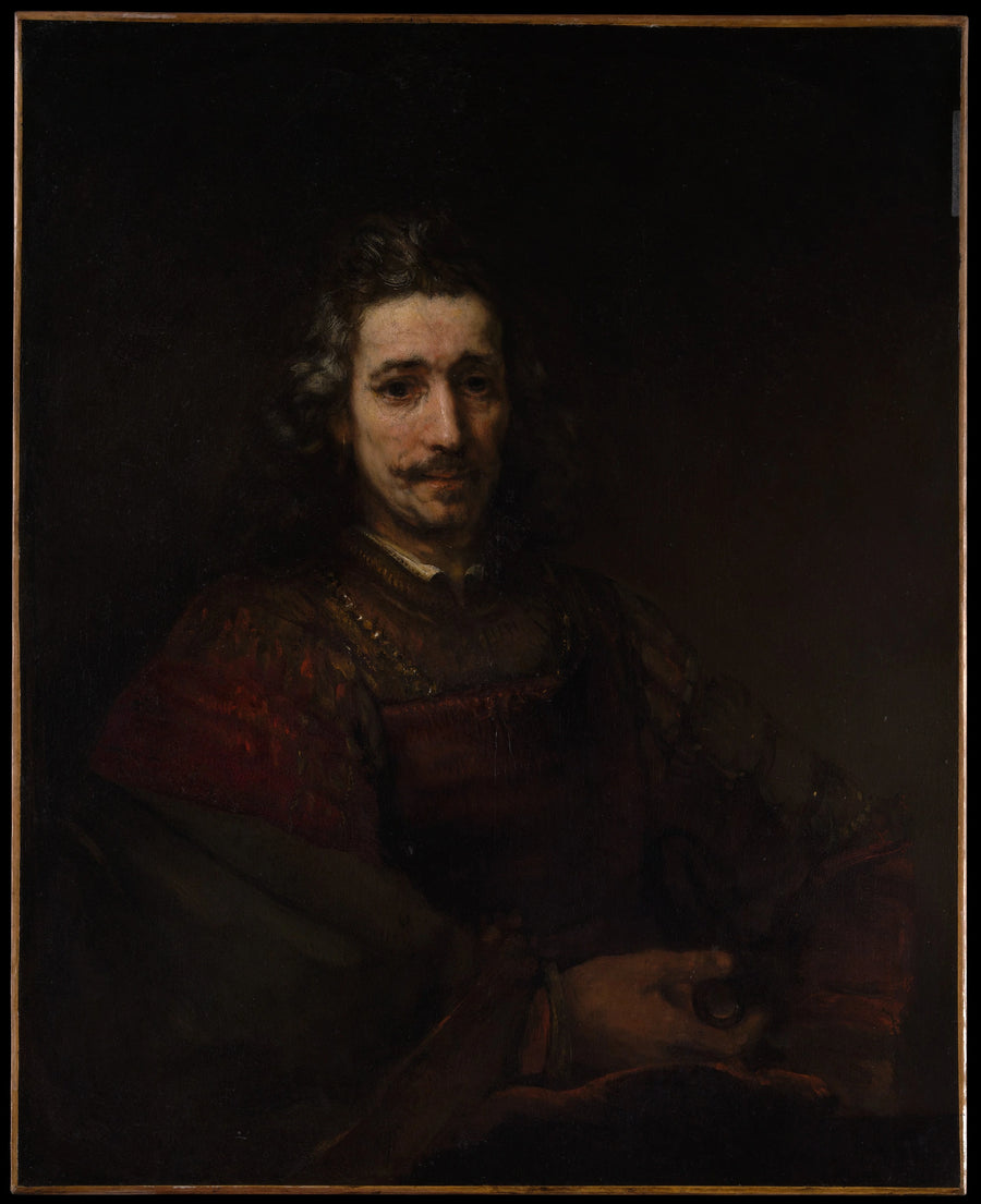 Homme à la loupe, probablement Pieter Haringh — Rembrandt, début des années 1660, Metropolitan Museum