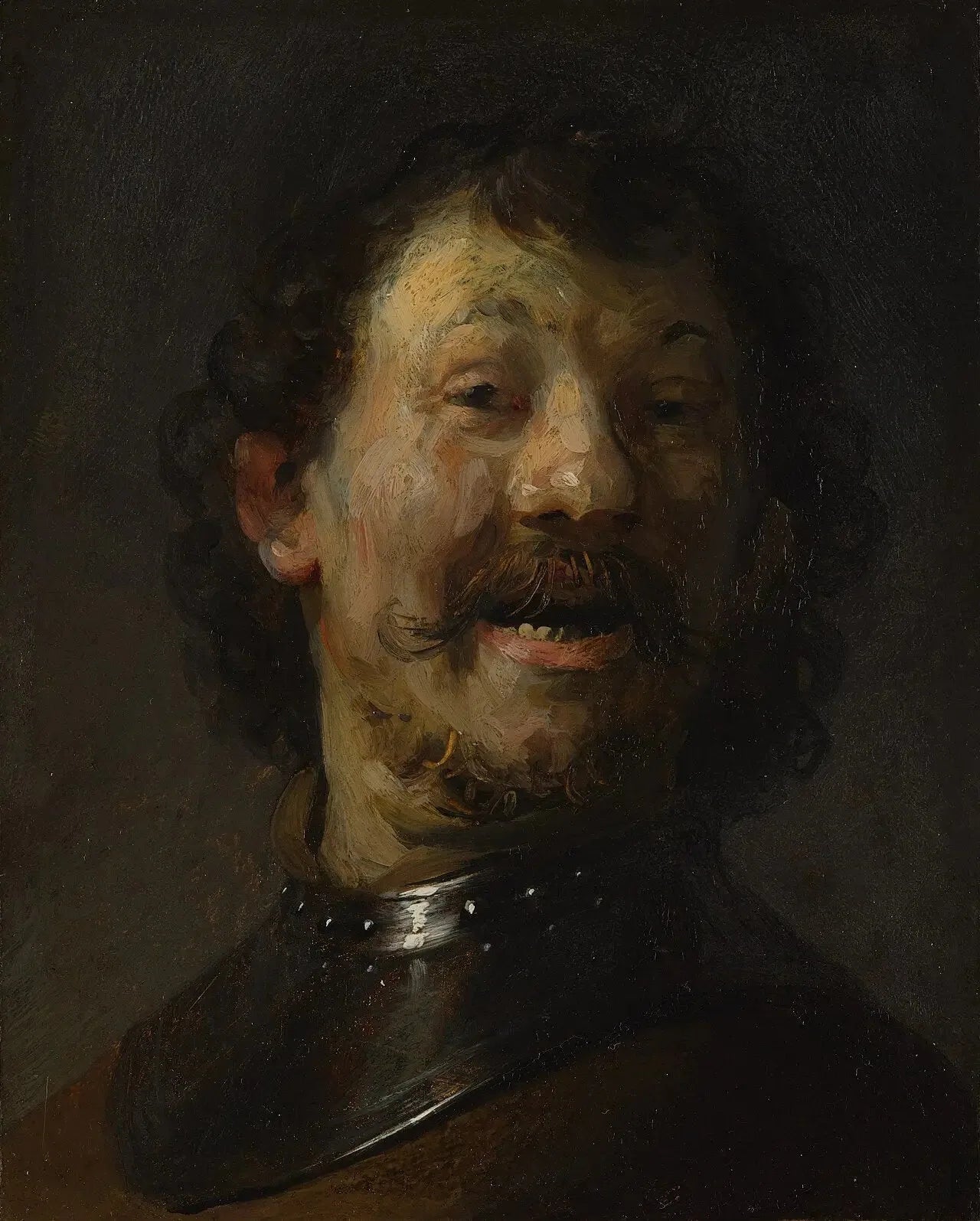 Homme riant - Rembrandt image 1 reproduction artisanale de tableau