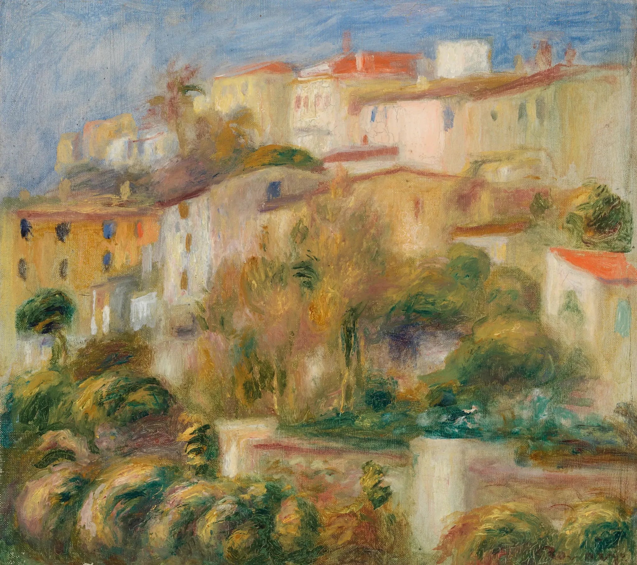 Houses on a Hill (Groupe de maisons sur un coteau) - Pierre-Auguste Renoir image 1 copie de tableau peinte à la main