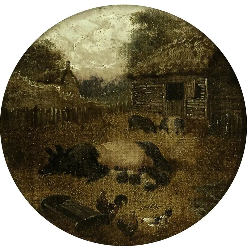 ثماني مشاهد زراعية دائرية (1. خنازير ؛ 2. فرس وحصان صغير ؛ 3. أبقار ؛ 4. خراف ؛ 5. دجاج ؛ 6. بط ؛ 7. أرانب ؛ 8. حمار) - جون فريدريك هيرينج، الأب