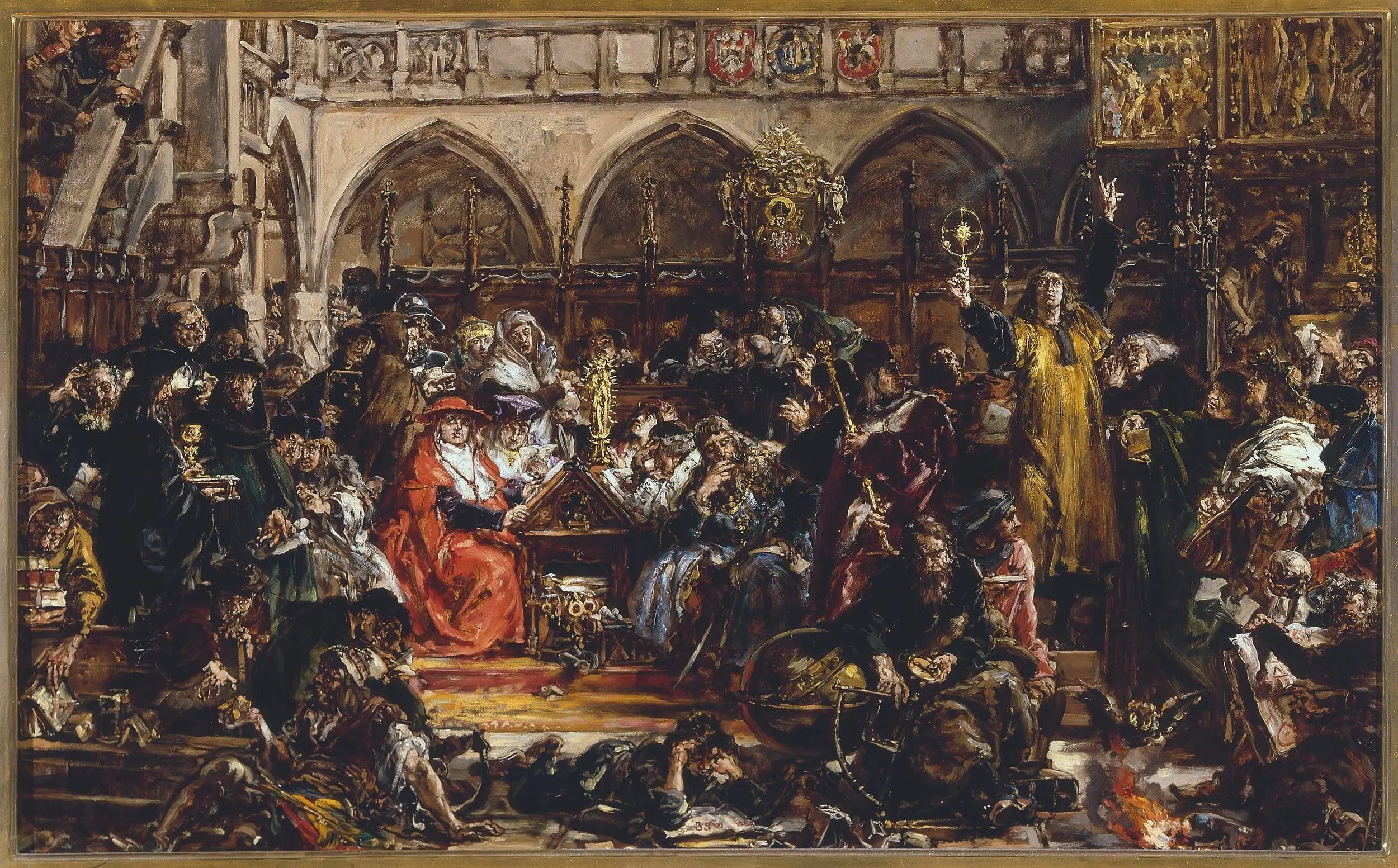 Influence de l'université sur le pays, d'après la série « Histoire de la civilisation en Pologne » - Jan Matejko image 1 reproduction de peinture à l’huile