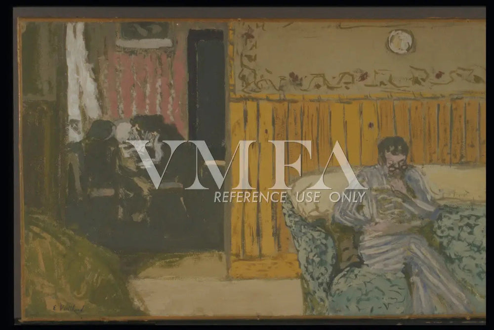 Intérieur avec un homme lisant - Édouard Vuillard image 1 reproduction d’œuvre d’art à l’huile