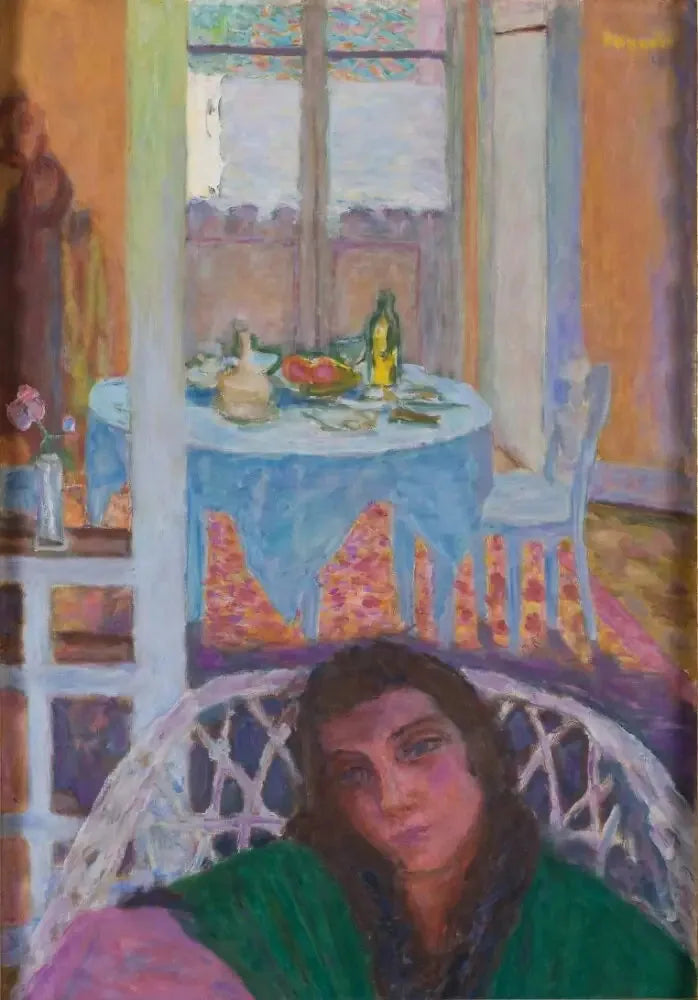 Intérieur avec une femme dans un fauteuil en osier - Pierre Bonnard image 1 reproduction artisanale de tableau