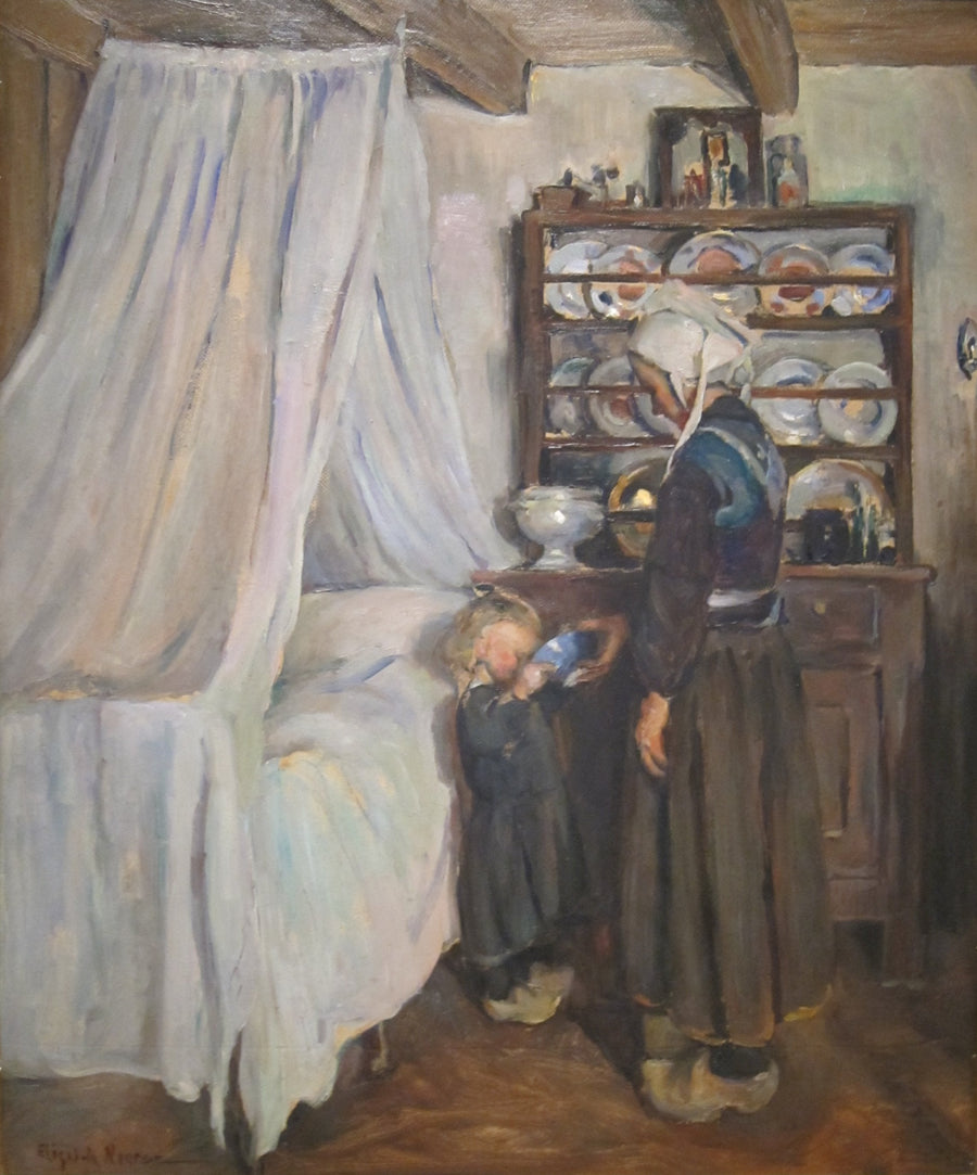 Intérieur breton - Elizabeth Nourse image 1 reproduction d’œuvre d’art à l’huile