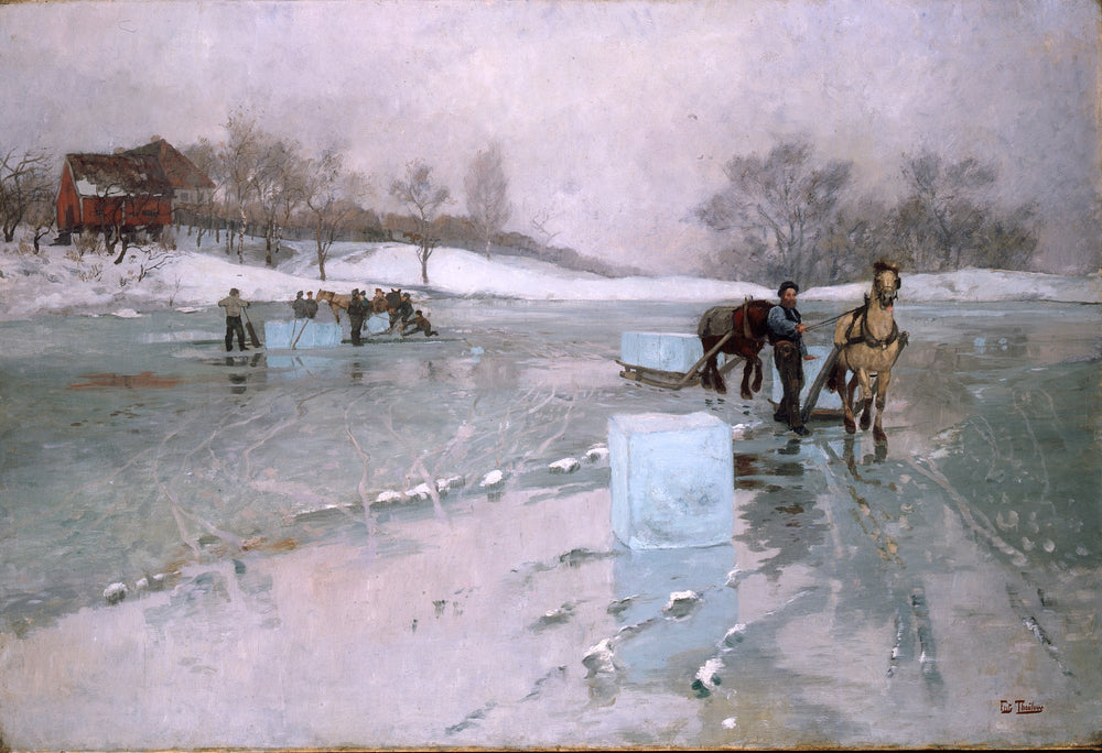 Iskjøring - Frits Thaulow image 1 reproduction d’œuvre d’art à l’huile