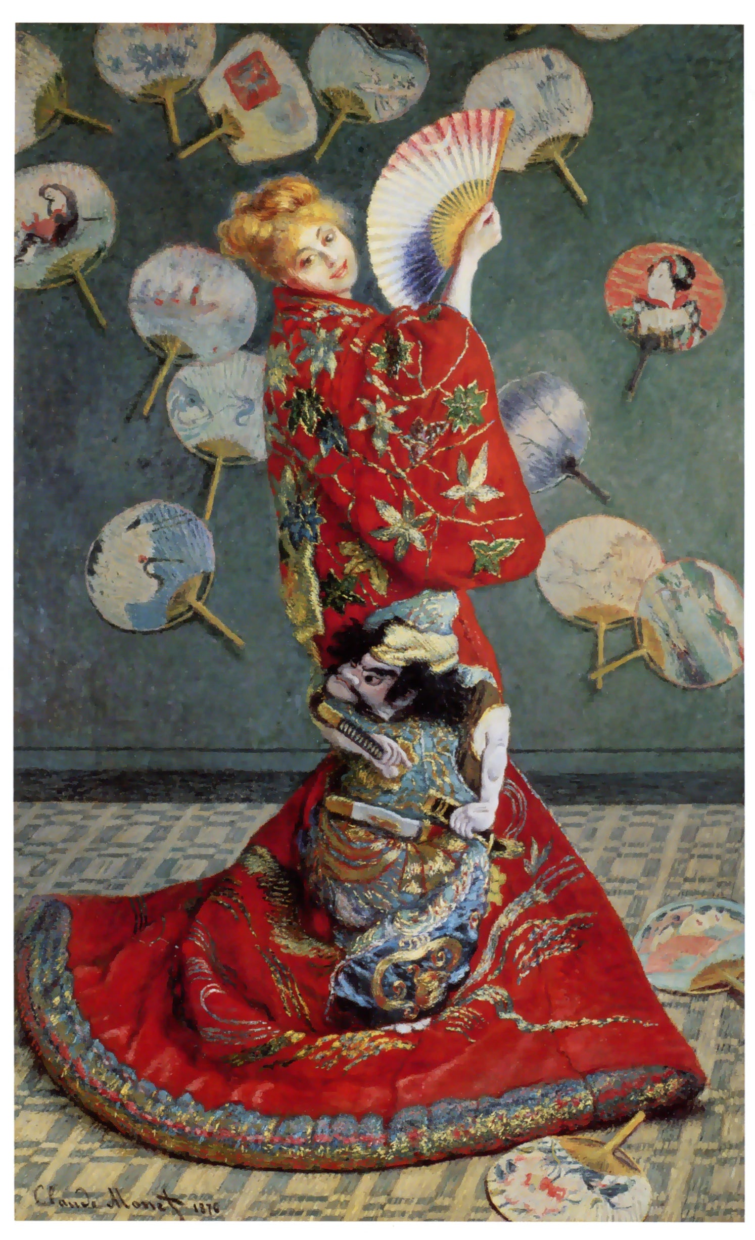 La Japonaise, Camille Monet en costume japonais, W387 par Claude Monet, 1876, Museum of Fine Arts Boston