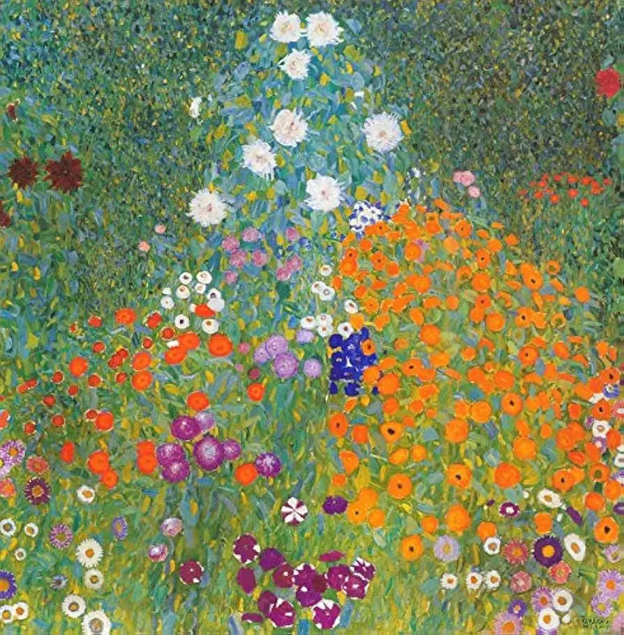 Jardin de fleurs - Gustav Klimt image 1 reproduction d’œuvre d’art à l’huile