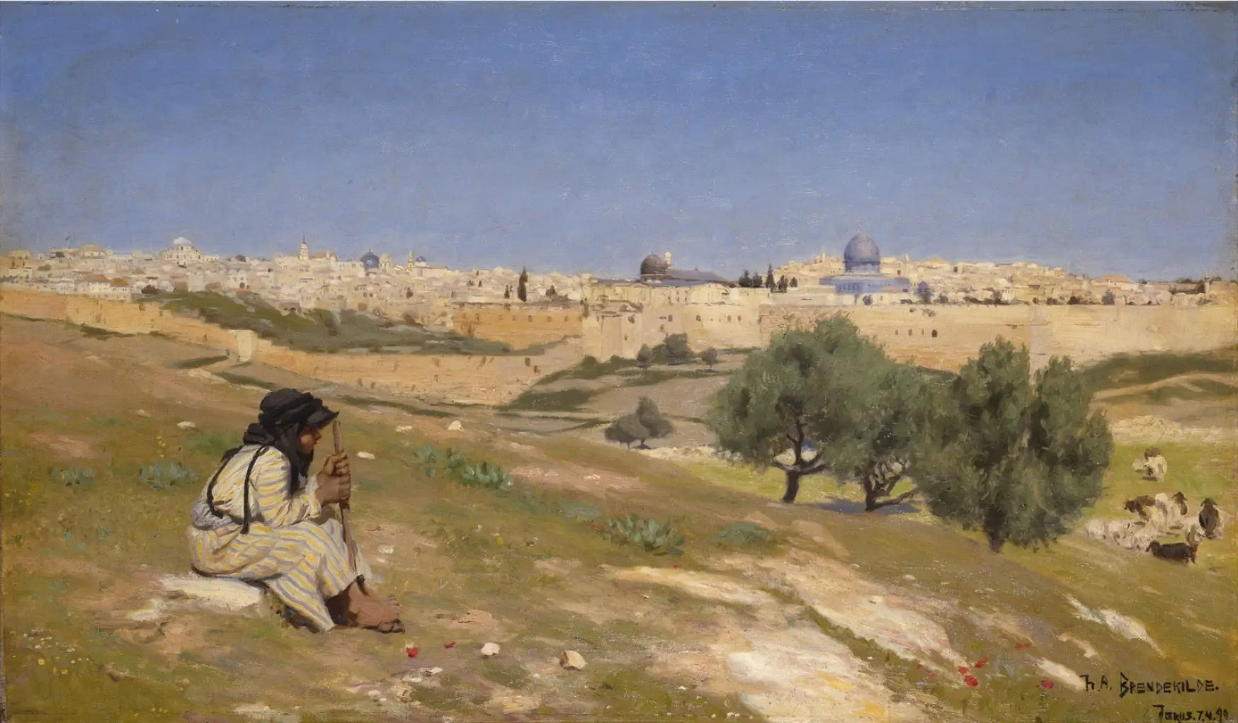 Jérusalem vue du sud-est - H. A. Brendekilde image 1 tableau peint à l’huile sur toile