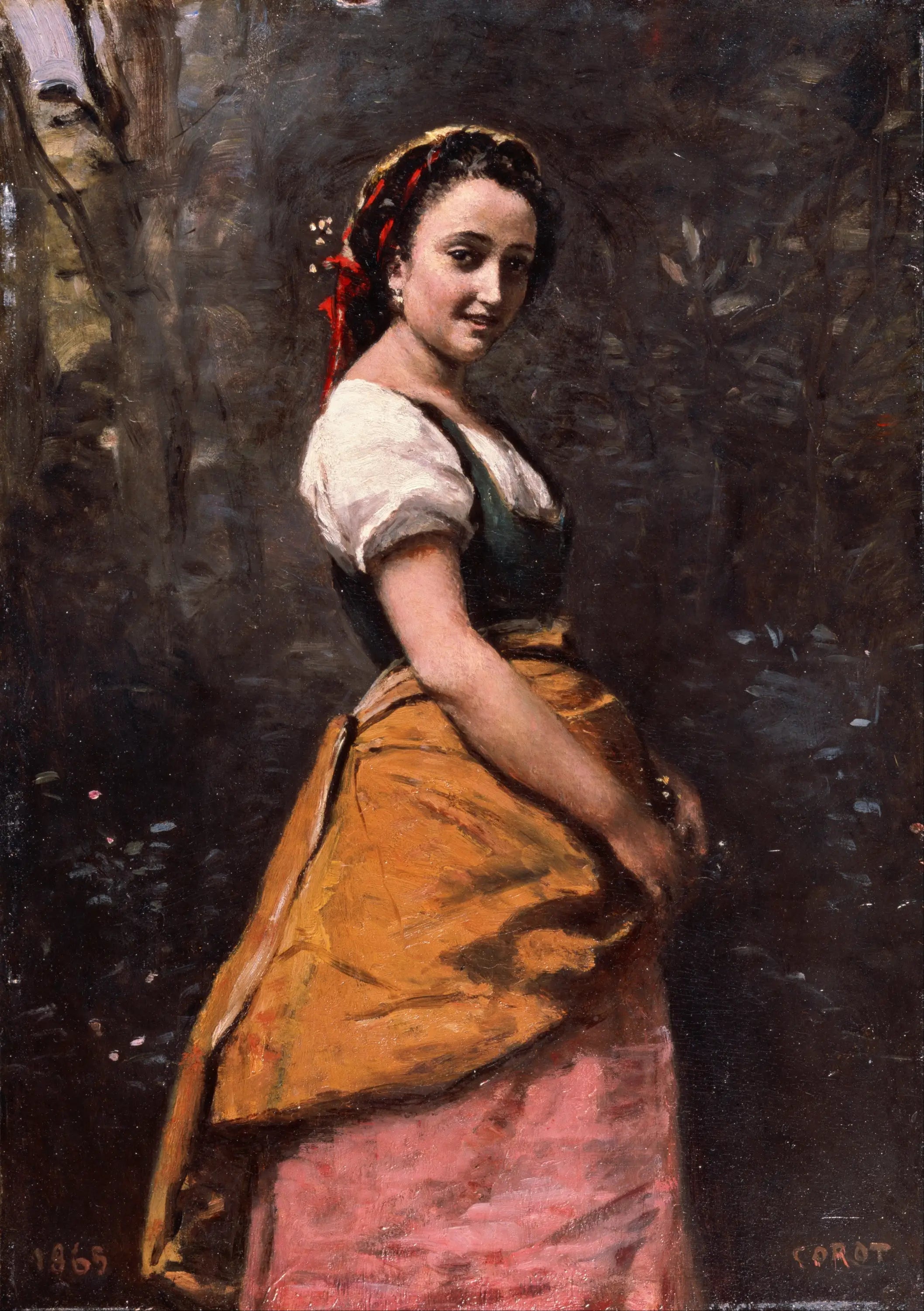 Jeune femme en forêt - Jean-Baptiste Camille Corot - Alpha Reproduction