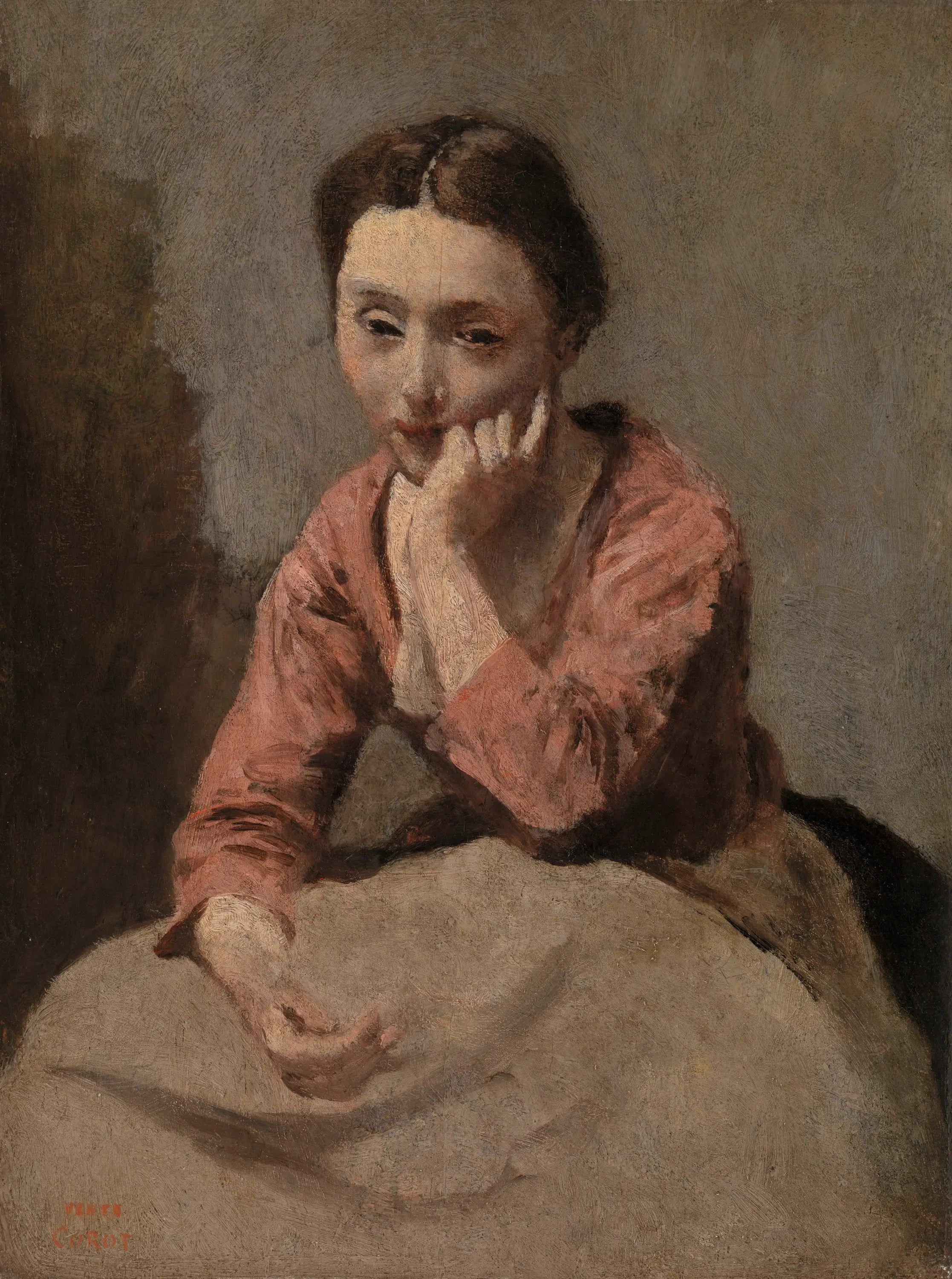 Jeune femme pensive - Jean-Baptiste Camille Corot - Alpha Reproduction
