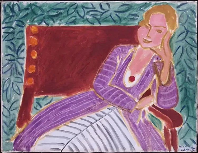فتاة شابة جالسة، فستان فارسي - هنري ماتيس
