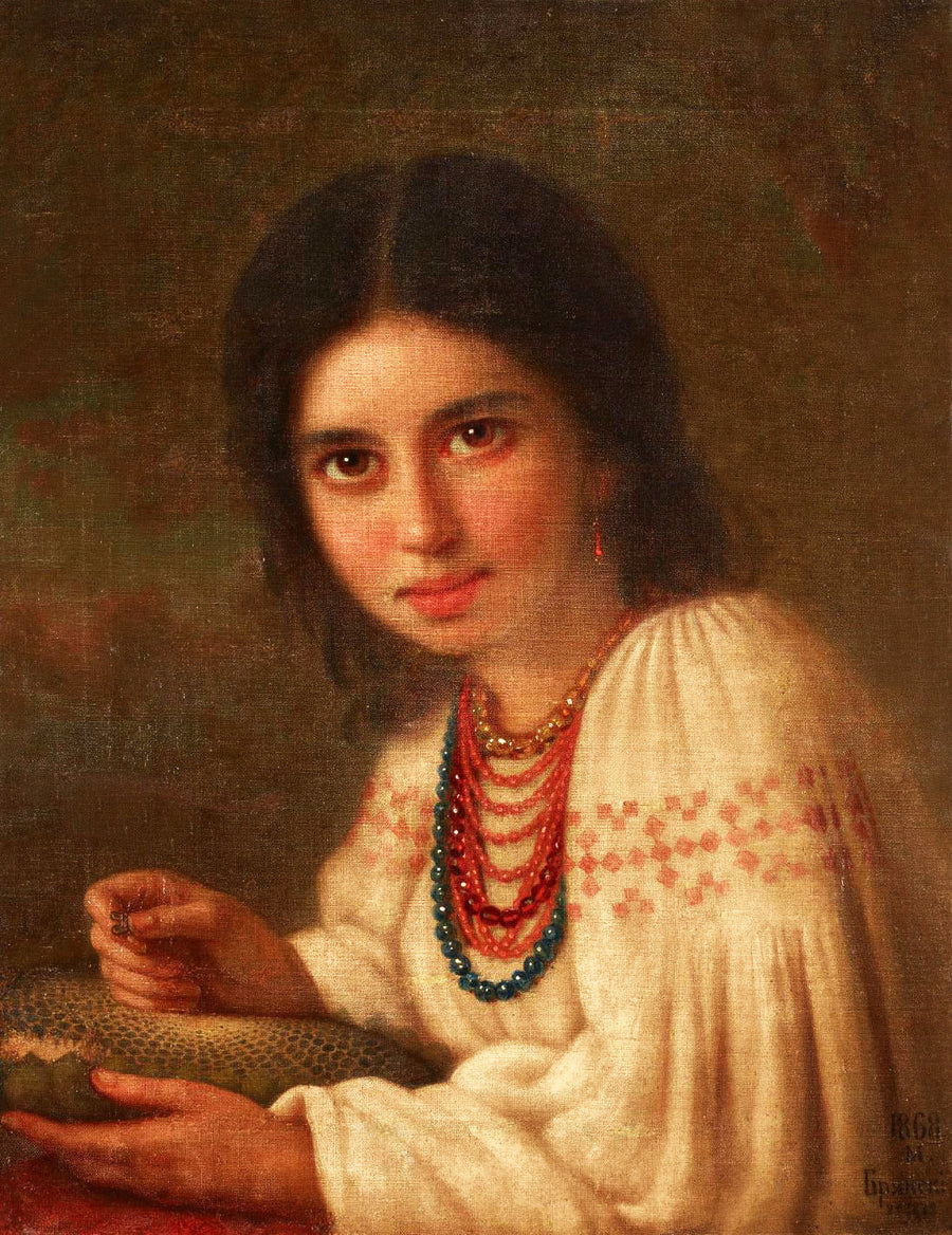 Jeune fille au tournesol, 1862 – Mikhail Bryanski