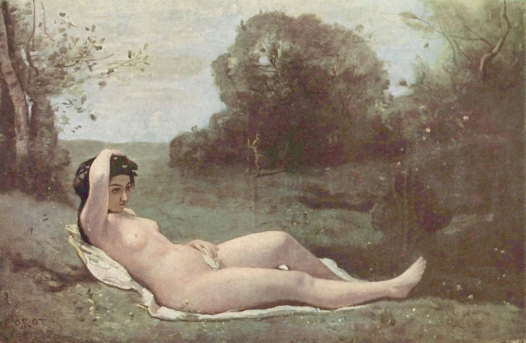 Jeune fille en vert - Jean-Baptiste Camille Corot - Alpha Reproduction
